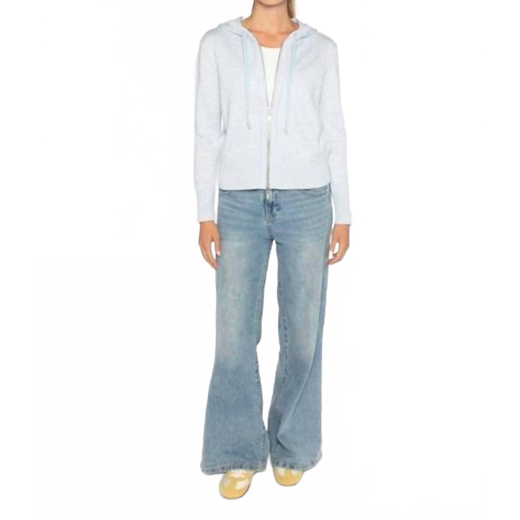 New Kinross Marled Lurex Zip Hoodie In Skyway Multi